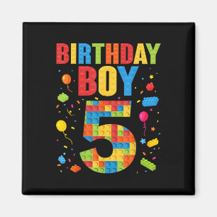 Birthday Boy 5 Year Old Building Blocks 5th Birthd Magnet