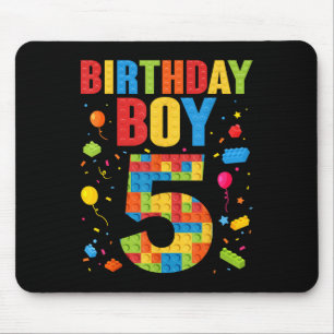Birthday Boy 5 Year Old Building Blocks 5th Birthd Mouse Mat