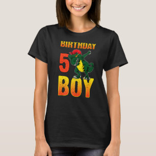 Birthday Boy 5 Year Old Dabbing Dinosaur With Numb T-Shirt