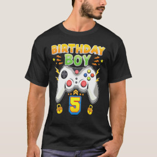 Birthday Boy 5 Years Old 5th Gamer Video Game Cons T-Shirt