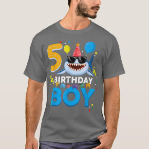 Birthday Boy 5 Years Old Kids 5th Birthday Boy Sha T-Shirt