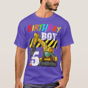 Birthday Boy 5th Excavator 5 Years Old Constructio T-Shirt