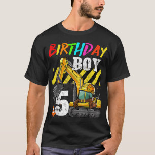 Birthday Boy 5th Excavator 5 Years Old Constructio T-Shirt