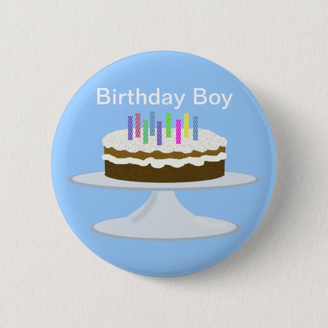 Birthday boy 6 cm round badge (Front)