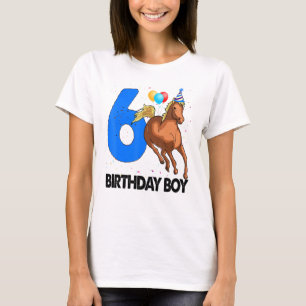 Birthday Boy 6 Riding Rider Horse Love Party T-Shirt