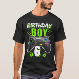 Birthday Boy 6 Video Game Controller Gamer 6th Bir T-Shirt