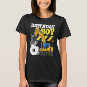 Birthday Boy 6rd Birthday Excavator Construction V T-Shirt