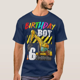 Birthday Boy 6th Excavator 6 Years Old Constructio T-Shirt