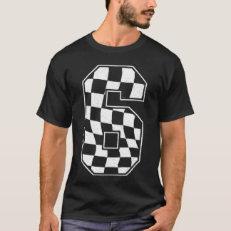 Birthday Boy 6th Race Chequered Flag 6 Racing Part T-Shirt