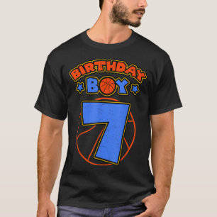 Birthday Boy 7 Basketball Theme Bday Party 7th Cel T-Shirt