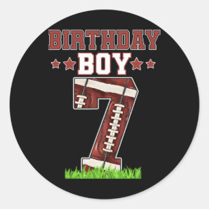 Birthday Boy 7 Football Lover Ball 7 Years Old Bda Classic Round Sticker