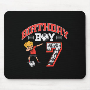 Birthday Boy 7 Soccer Dab 7th Seven Year Old Bday Mouse Mat