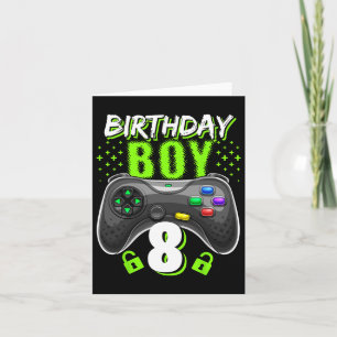 Birthday Boy 8 Video Game Controller Gamer 8th Bir Card
