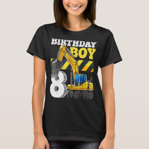 Birthday Boy 8rd Birthday Excavator Construction V T-Shirt