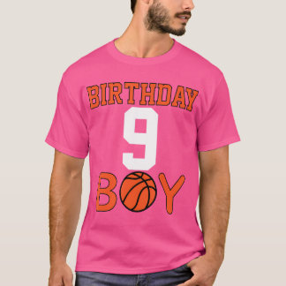 Birthday Boy 9 Fun Basketball 9Th Nine Year Old Ki T-Shirt