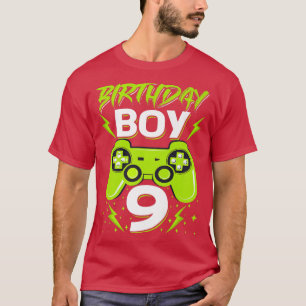Birthday Boy 9 Video Game Controller Gamer 9th Bir T-Shirt