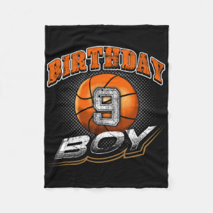 Birthday Boy 9 Year Old Sketll Gift Fleece Blanket