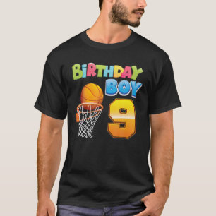 Birthday Boy 9 Years Old 9Th Birthday Basketball P T-Shirt