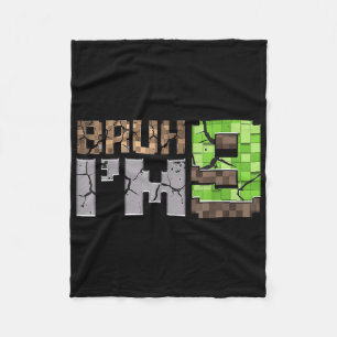 Birthday Boy 9th Bruh Im 9 Years Old Gamer Pixel N Fleece Blanket