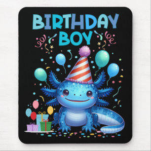 Birthday Boy Axolotl Vibes Cute Party Design Mouse Mat