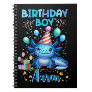 Birthday Boy Axolotl Vibes Cute Party Design Notebook