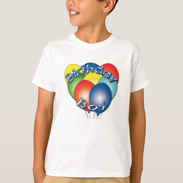 Birthday Boy Balloons T-Shirt (Front)