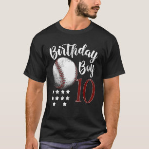 Birthday Boy Baseball 10th Birthday Party 10 Years T-Shirt