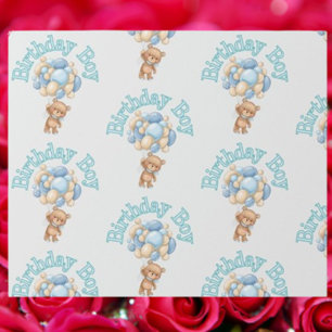 Birthday Boy Bear Idea Wrapping Paper