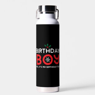 Birthday Boy - Birthday on Christmas Water Bottle