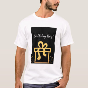Birthday Boy Black and Gold Faux Foil T-Shirt