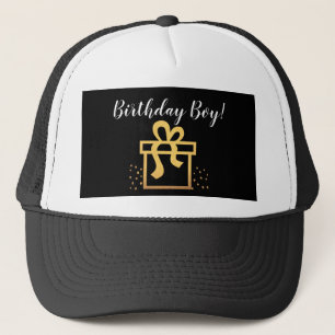 Birthday Boy Black and Gold Faux Foil Trucker Hat
