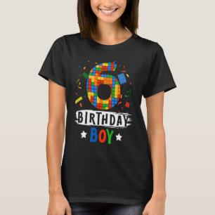 Birthday Boy Building Blocks 6 Year's Old 1 T-Shirt