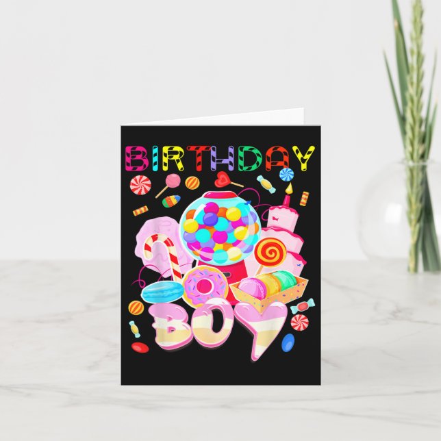 Birthday Boy Candy Land Candy Crew Sweet Birthday  Card (Front)