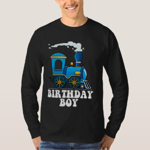 Birthday Boy Choo Choo Blue Train Lovers Party Kid T-Shirt
