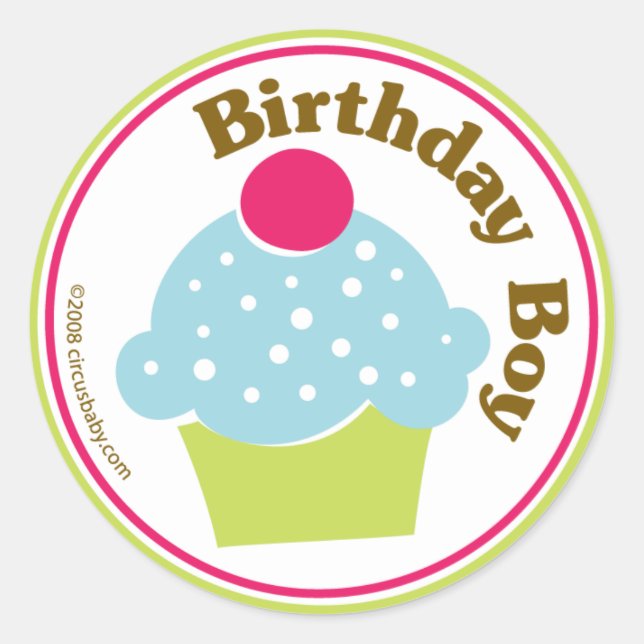Birthday Boy Classic Round Sticker (Front)