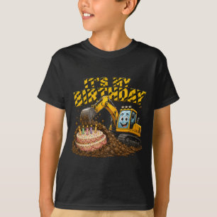 Birthday Boy Construction Excavator Cake T-Shirt