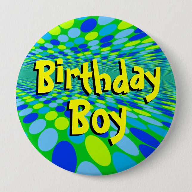 Birthday Boy Cool Button Pin (Front)