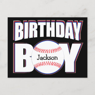 Birthday Boy Custom Baseball Player Name Postcard