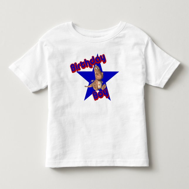 Birthday Boy Cute Dinosaur T-Shirt (Front)
