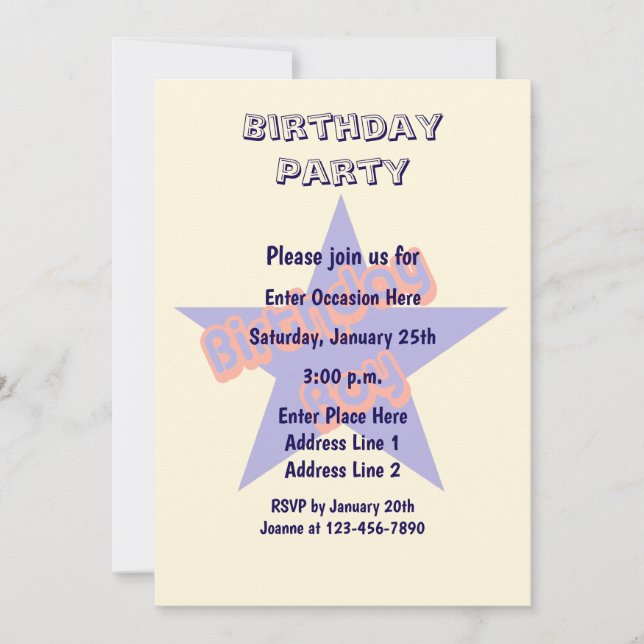 Birthday Boy Cute Party  Invitation (Front)