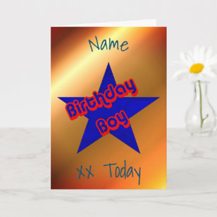 Birthday Boy Cute Personalised Birthday Card