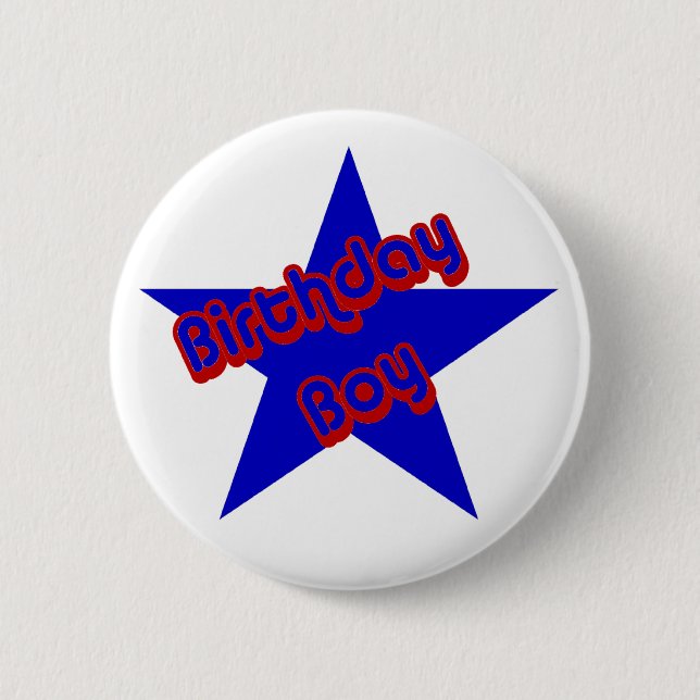 Birthday Boy Design Cute Button (Front)