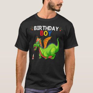 Birthday Boy Dragon  Party Celebration Boys Kids T-Shirt