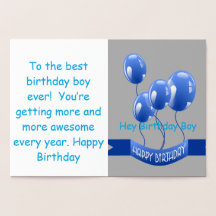 Birthday boy foil card