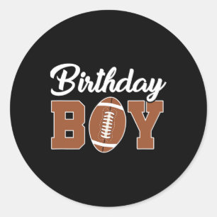 Birthday Boy Football Birthday Party Family Matchi Classic Round Sticker