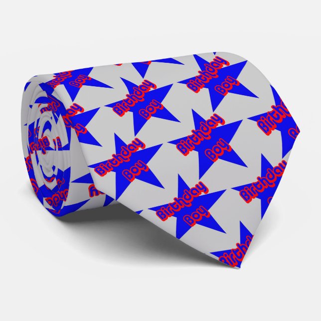 Birthday Boy Funny  Tie (Rolled)