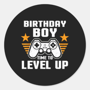Birthday Boy Gamer Computer Video Game Suprise Ide Classic Round Sticker