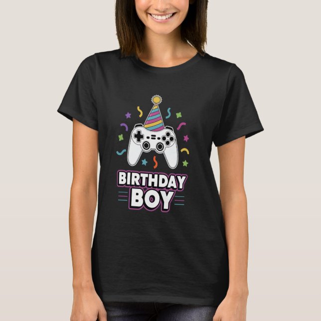Birthday Boy Gaming Controller Design T-Shirt (Front)