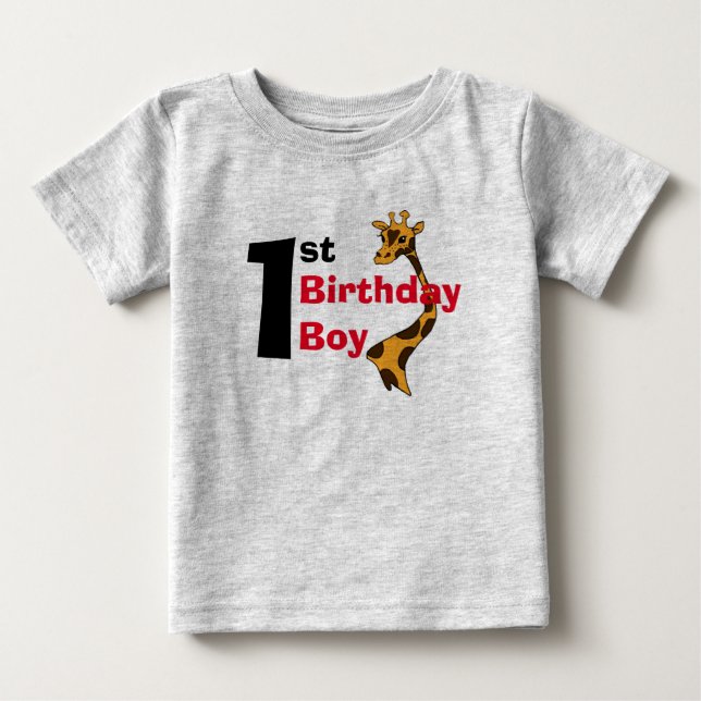 Birthday Boy Giraffe Shirt (1st) (Front)