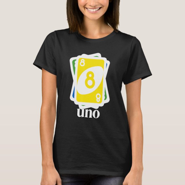 Birthday Boy Girl 8th Uno  Matching Card Family Co T-Shirt (Front)